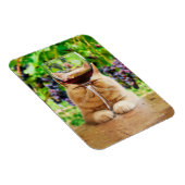 Katze mit Glas Wein Magnet (Rechte Seite)