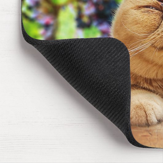 Katze mit Glas Wein Mousepad (Ecke)