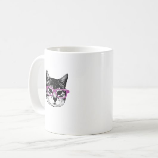 Katze mit Gläsern Kaffeetasse (Vorderseite Links)