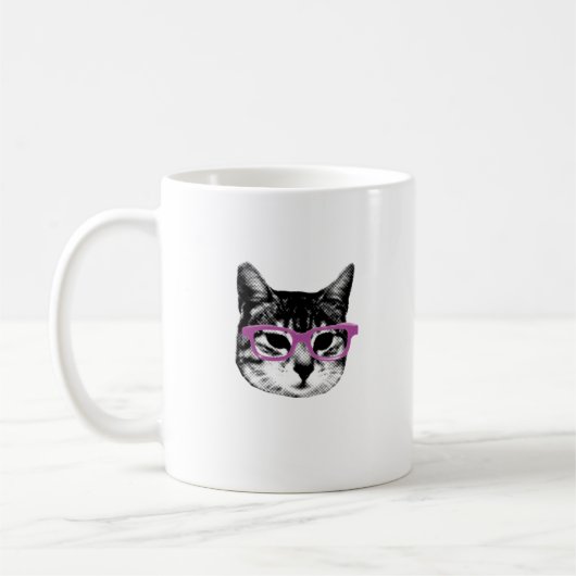Katze mit Gläsern Kaffeetasse (Links)