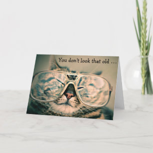 Katze mit Gläsern: Lustige Geburtstags-Karte Karte