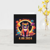 Katze mit Gles Solar Eclipse Karte (Gelbe Blume)