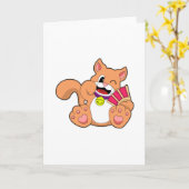 Katze mit Glocke Karte (Gelbe Blume)