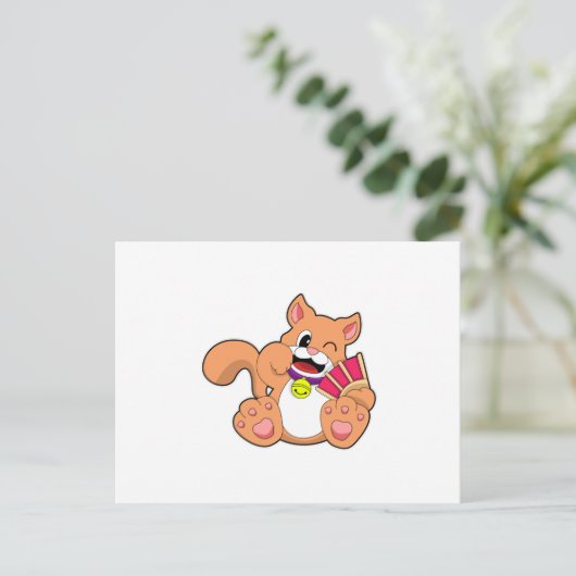 Katze mit Glocke Postkarte (Stehend Vorderseite)