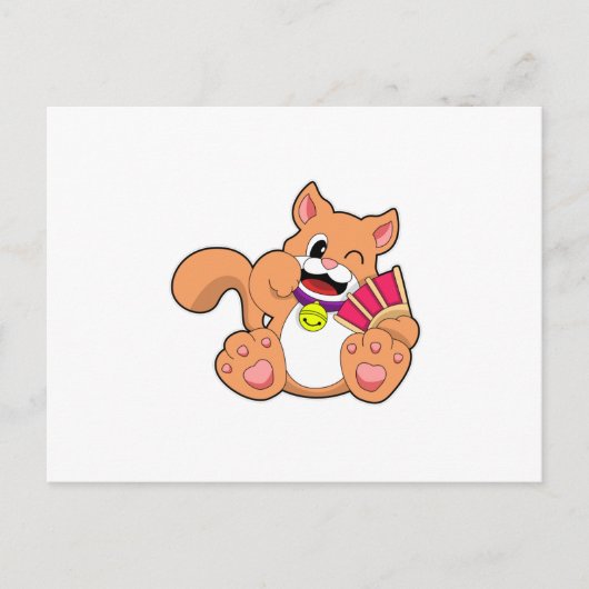 Katze mit Glocke Postkarte (Vorderseite)