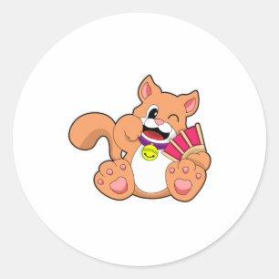 Katze mit Glocke Runder Aufkleber