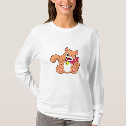 Katze mit Glocke T-Shirt (Vorderseite)