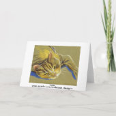 Katze mit Goldaugen - Pastell Zeichnend Karte (Rückseite)