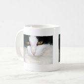 Katze mit goldenen Augen Kaffeetasse (Vorderseite Links)