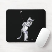 Katze mit Golf Club Golfplatz Golfer Mousepad (Mit Mouse)