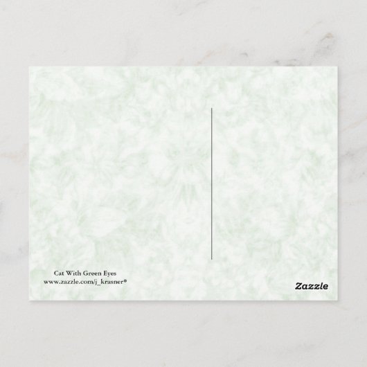Katze mit grünen Augen Postkarte (Rückseite)
