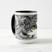 Katze mit grünen Augen Tasse (Vorderseite Links)