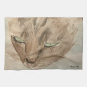 Katze mit grünen Augen Teetuch Geschirrtuch (Horizontal)