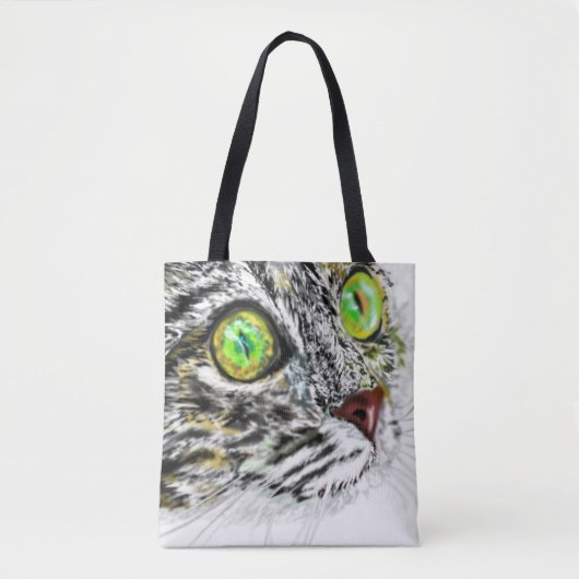 Katze mit grüner Augen Totbeutel Tasche (Vorderseite)