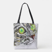 Katze mit grüner Augen Totbeutel Tasche (Rückseite)
