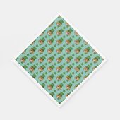 Katze mit Grüner Hut und Kleeblatt St Patrick's Pa Serviette (Ecke)