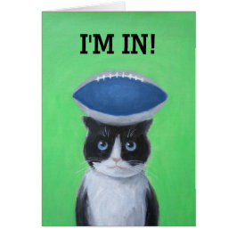 Katze mit Grußkarte