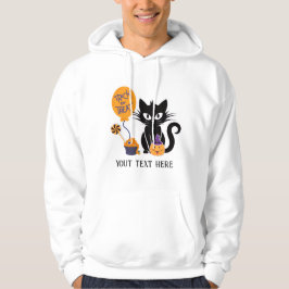 Katze mit halloween editierbar hoodie