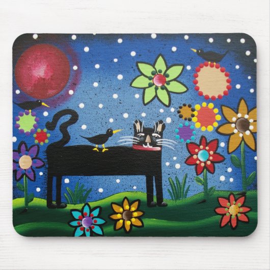 Katze mit Haltung DURCH LORI EVERETT Mousepad (Vorne)