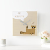 Katze mit Haltung Quadratische Wanduhr (Zuhause)