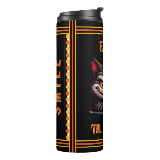 Katze mit Haltung Thermosbecher (Nach links gedreht)