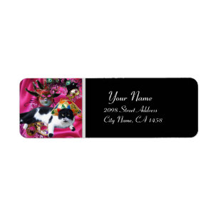 KATZE MIT HARLEQUIN HAT- UND MASQUERADE-PARTY