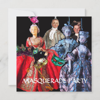 KATZE MIT HARLEQUIN HAT- UND MASQUERADE-PARTY EINLADUNG