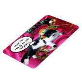 KATZE MIT HARLEQUIN HAT- UND MASQUERADE-PARTY MAGNET (Linke Seite)