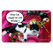 KATZE MIT HARLEQUIN HAT- UND MASQUERADE-PARTY MAGNET (Horizontal)