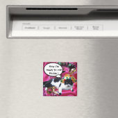 KATZE MIT HARLEQUIN HAT- UND MASQUERADE-PARTY MAGNET (In Situ (Geschirrspüler))