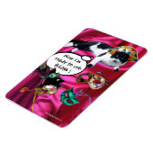 KATZE MIT HARLEQUIN HAT- UND MASQUERADE-PARTY MAGNET (Linke Seite)