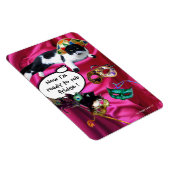 KATZE MIT HARLEQUIN HAT- UND MASQUERADE-PARTY MAGNET (Rechte Seite)