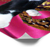 KATZE MIT HARLEQUIN HAT- UND MASQUERADE-PARTY POSTER (Ecke)