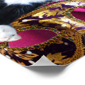 KATZE MIT HARLEQUIN HAT- UND MASQUERADE-PARTY POSTER (Ecke)