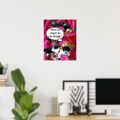 KATZE MIT HARLEQUIN HAT- UND MASQUERADE-PARTY POSTER (Heimbüro)