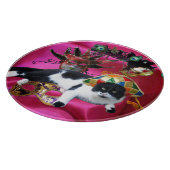 KATZE MIT HARLEQUIN HAT- UND MASQUERADE-PARTY SCHNEIDEBRETT (Ecke)