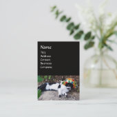 KATZE MIT HARLEQUIN HAT- UND MASQUERADE-PARTY VISITENKARTE (Stehend Vorderseite)