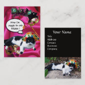 KATZE MIT HARLEQUIN HAT- UND MASQUERADE-PARTY VISITENKARTE (Vorne/Hinten)