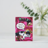 KATZE MIT HARLEQUIN HAT- UND MASQUERADE-PARTY VISITENKARTE (Stehend Vorderseite)