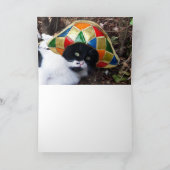 KATZE MIT HARLEQUIN HAT Vatertag Karte (Innenseite)