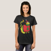 Katze mit hässlichem Weihnachtspullover T-Shirt (Vorne ganz)