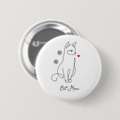 Katze mit Herz-Abzeichen Button (Vorne & Hinten)