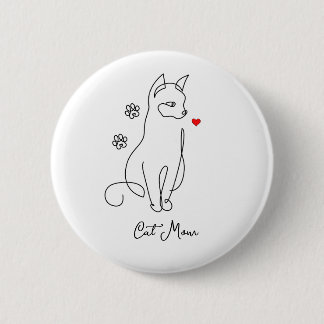 Katze mit Herz-Abzeichen Button