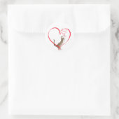 Katze mit Herz-Band Runder Aufkleber (Tasche)