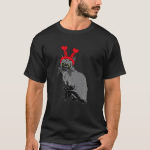 Katze mit Herz-Bopper-Stirnbänder Accessoire Valen T-Shirt