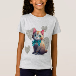 Katze mit Herzen T - Shirt