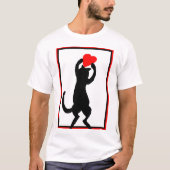 Katze mit Herzen T-Shirt (Vorderseite)