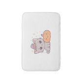 Katze mit Hexenhut und lächelnd Kürbiskuchen Niedl Badematte (Vorderseite Vertikal)