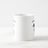 Katze mit Hexenhut zu Halloween Jack-O-Lantern Kaffeetasse (Mittel)