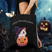 Katze mit Hexenhut zu Halloween Jack-O-Lantern Tasche